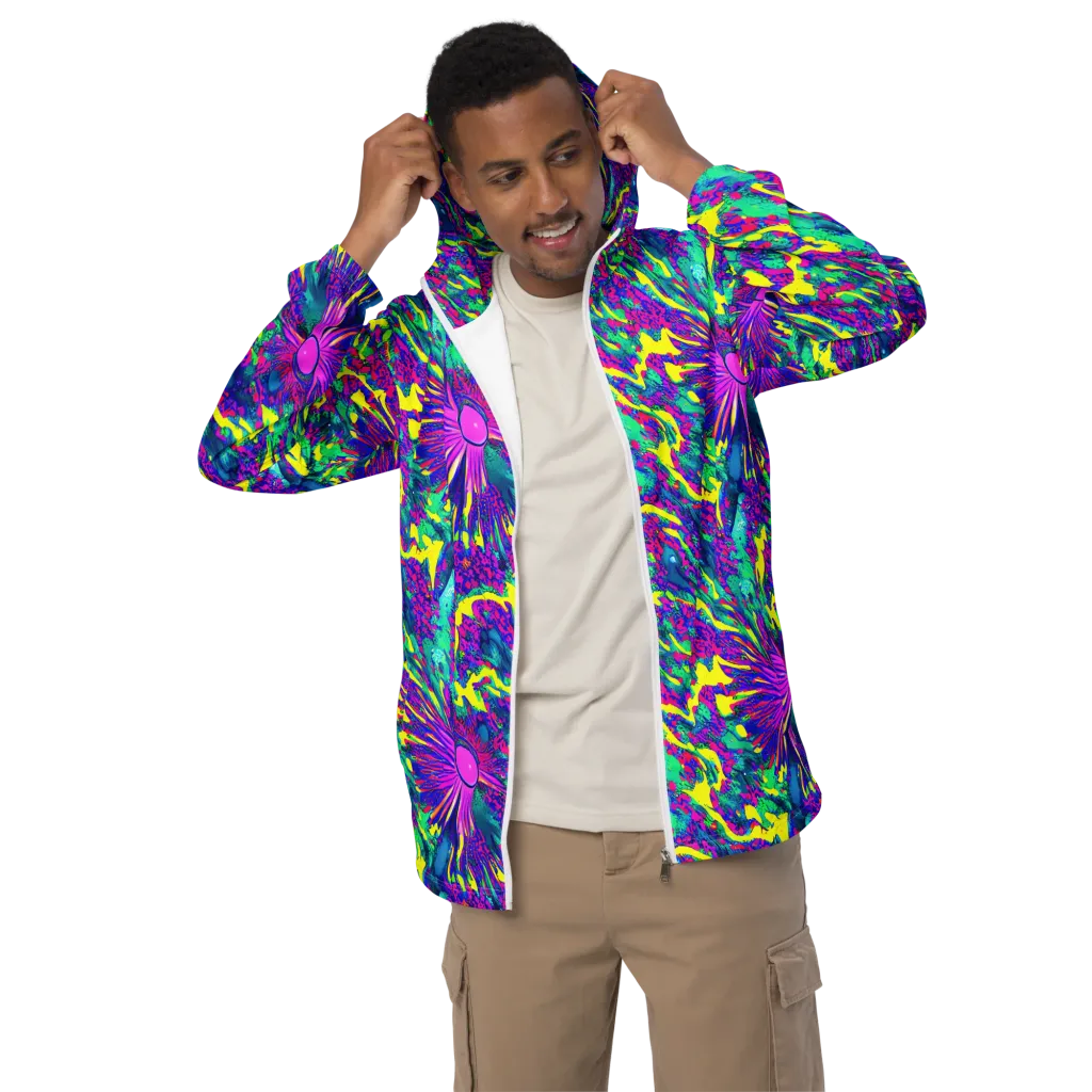 Liquid Bloom on Men's Windbreaker — Front