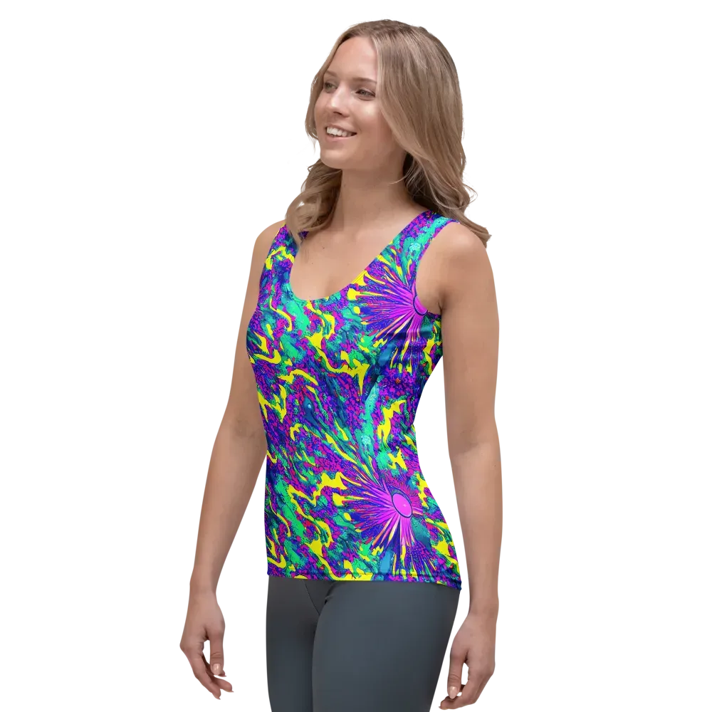 Liquid Bloom on Women's Tank Top — Left Front