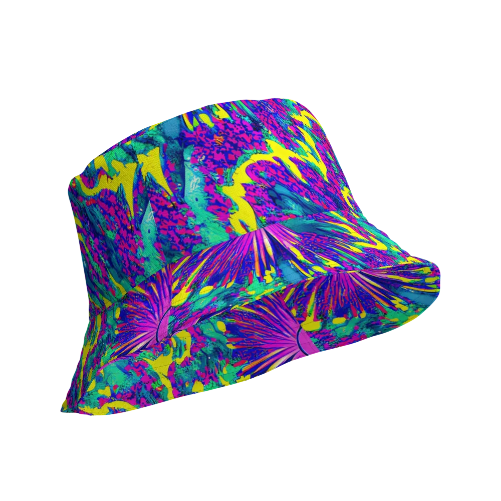 Liquid Bloom on Reversible Bucket Hat — Product details Outside