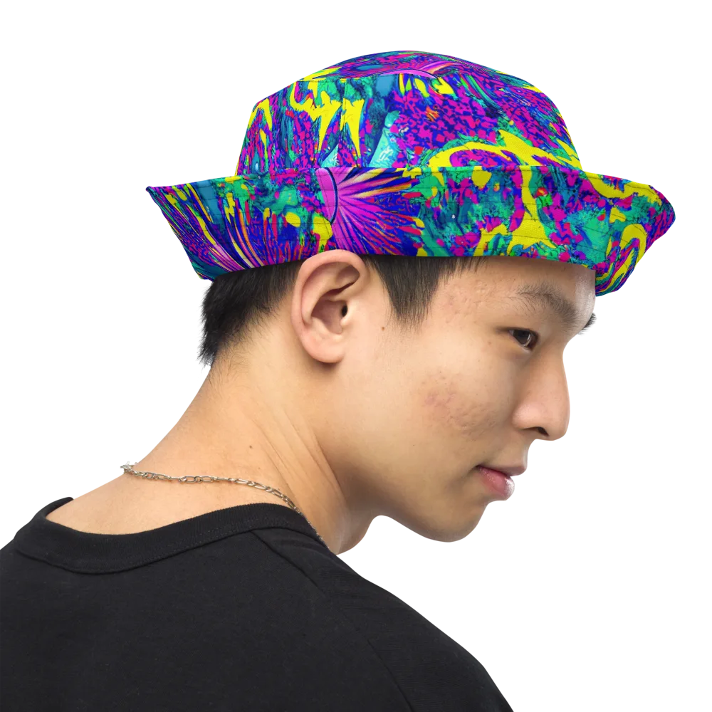 Liquid Bloom on Reversible Bucket Hat — Right Outside