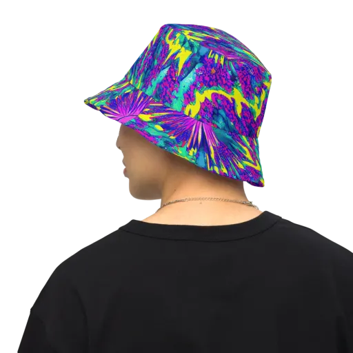 Liquid Bloom on a Reversible Bucket Hat
