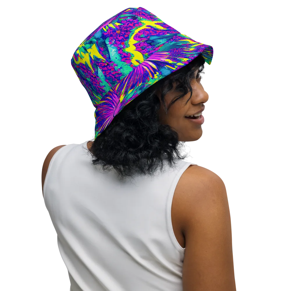 Liquid Bloom on Reversible Bucket Hat — Right Outside