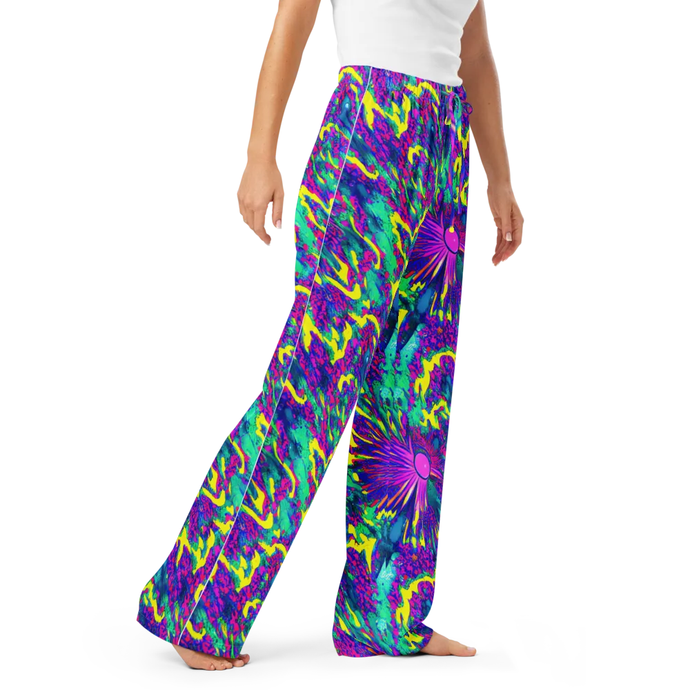 Liquid Bloom on Women's Pajama Pants — Right Front