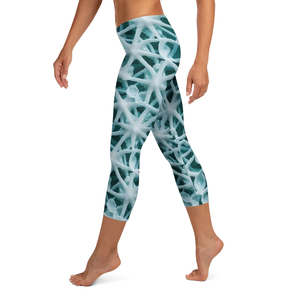 Arctic Coral on Capri Leggings — Left