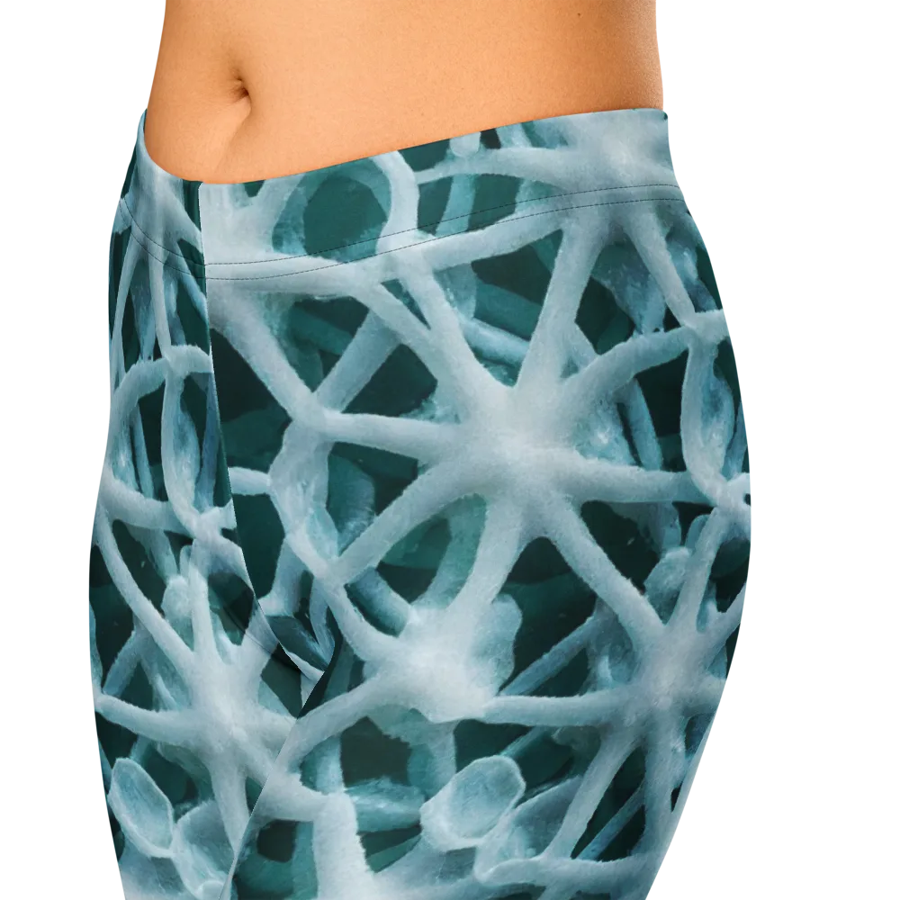 Arctic Coral on Capri Leggings — Zoomed-in