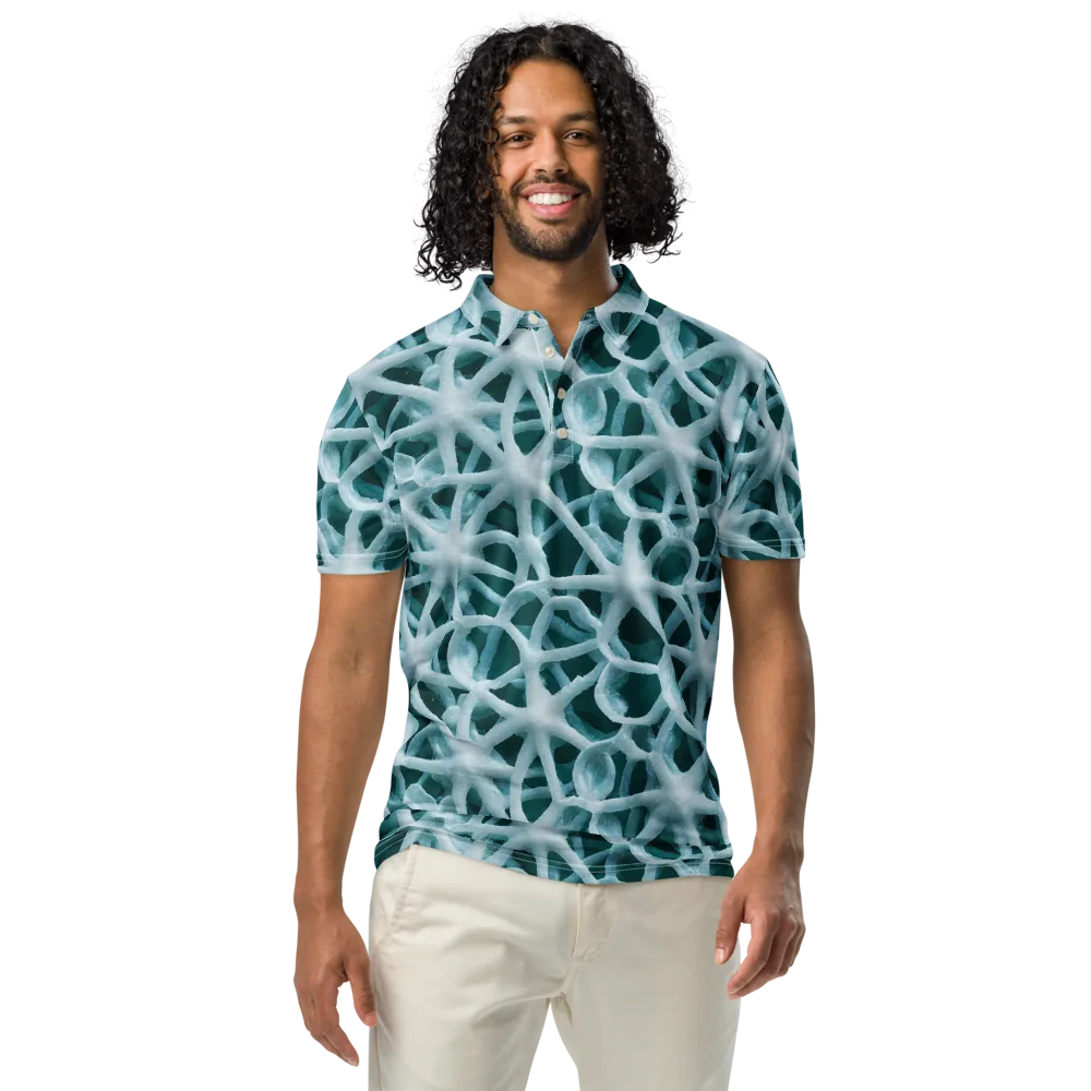 Arctic Coral on Men's Slim Fit Polo Shirt — Front