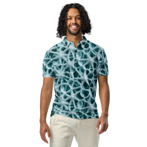 Arctic Coral on a Men's Slim Fit Polo Shirt
