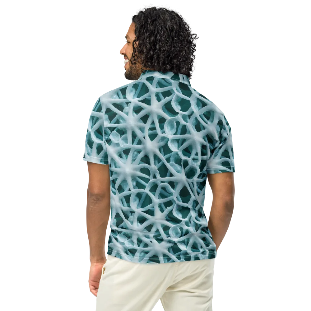 Arctic Coral on Men's Slim Fit Polo Shirt — Back