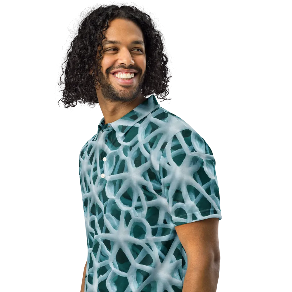 Arctic Coral on Men's Slim Fit Polo Shirt — Left Front