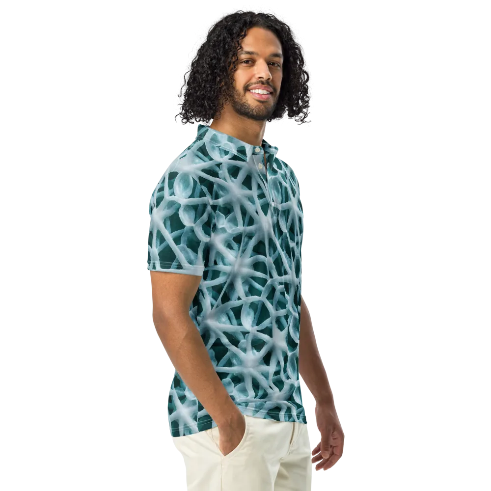 Arctic Coral on Men's Slim Fit Polo Shirt — Right Front