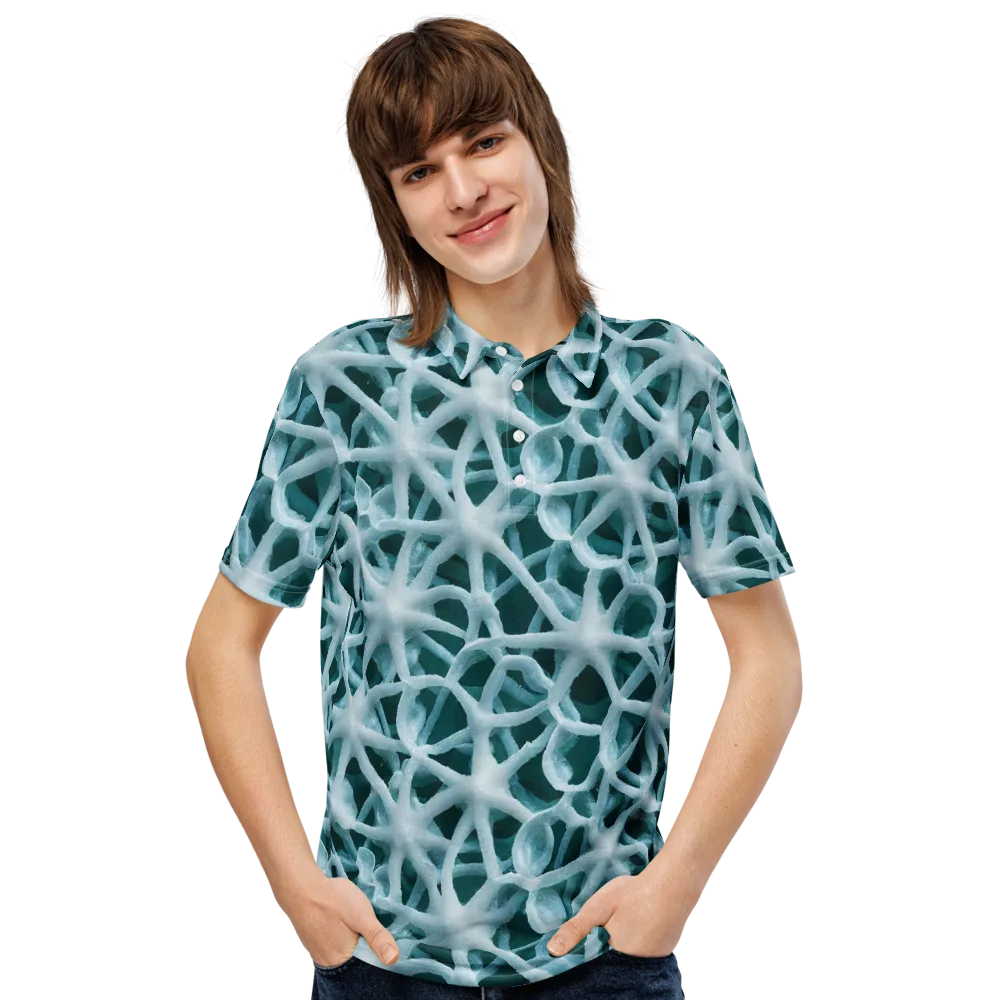 Arctic Coral on Men's Slim Fit Polo Shirt — Front