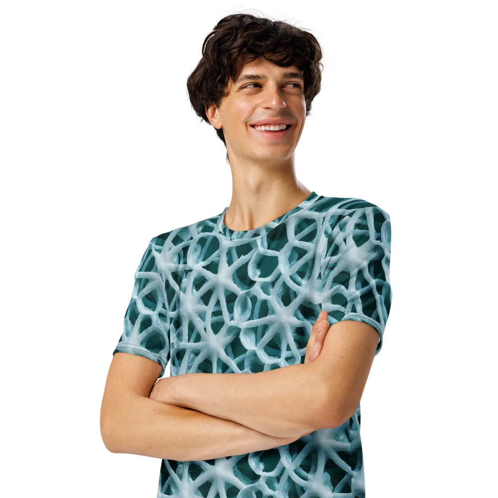 Arctic Coral on Men's Crew Neck T-Shirt — Left Front