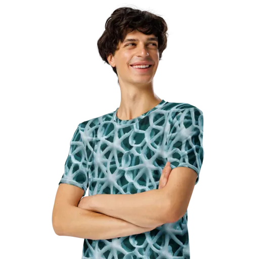 Arctic Coral on a Men's Crew Neck T-Shirt