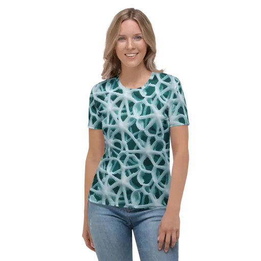 Arctic Coral on a Women's Crew Neck T-Shirt