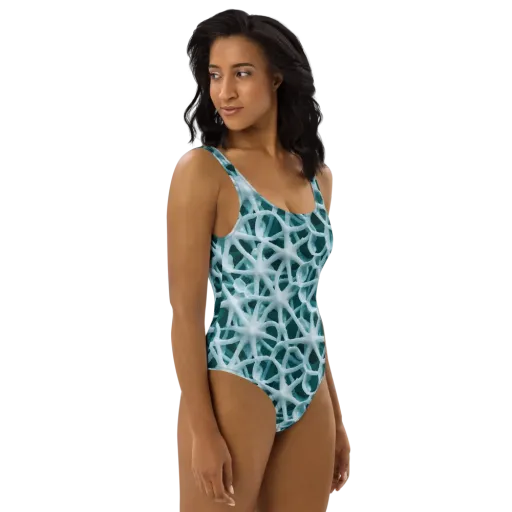 Arctic Coral on a One-Piece Swimsuit