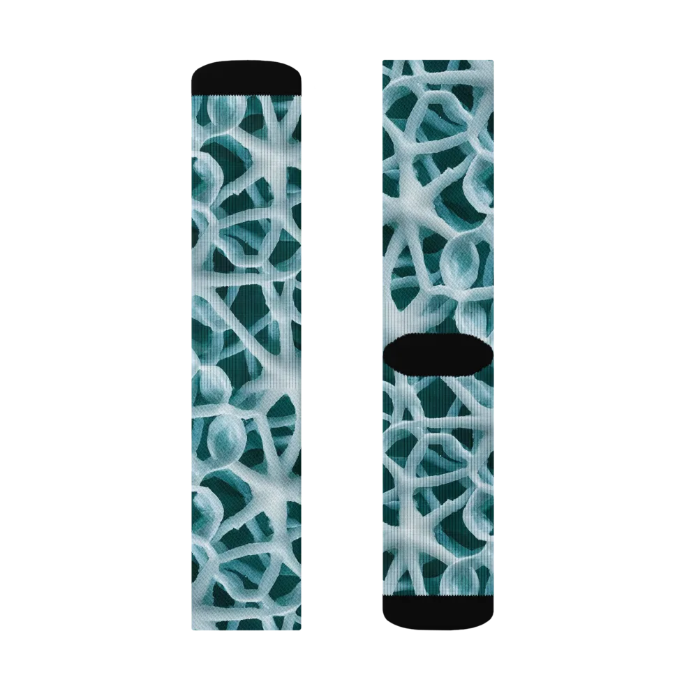 Arctic Coral on Socks — Left Sock