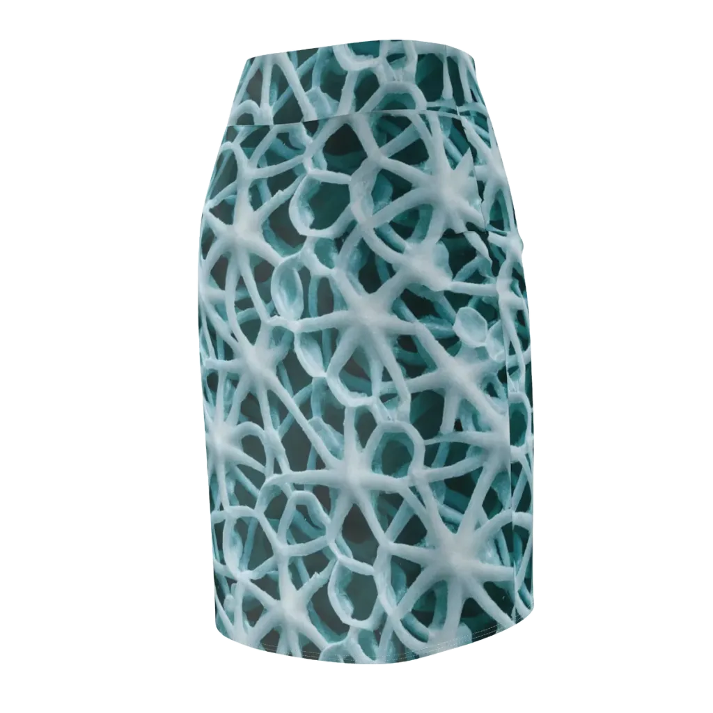 Arctic Coral on Pencil Skirt — Back Side