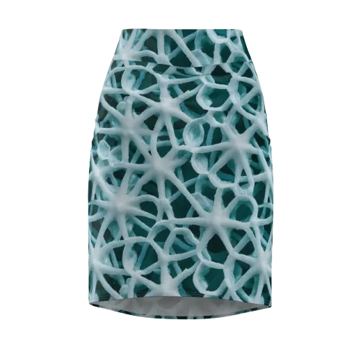 Arctic Coral on a Pencil Skirt