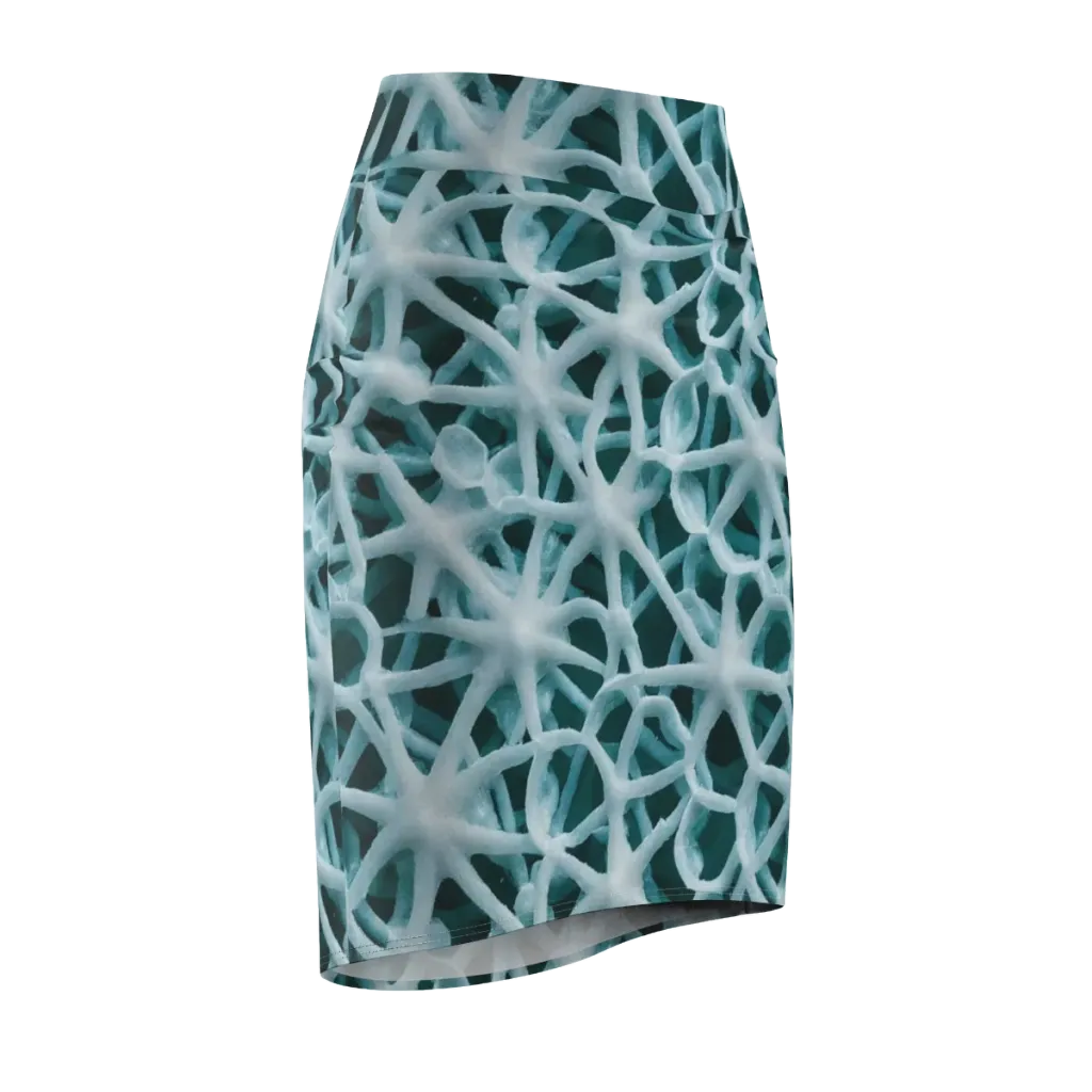 Arctic Coral on Pencil Skirt — Front Side