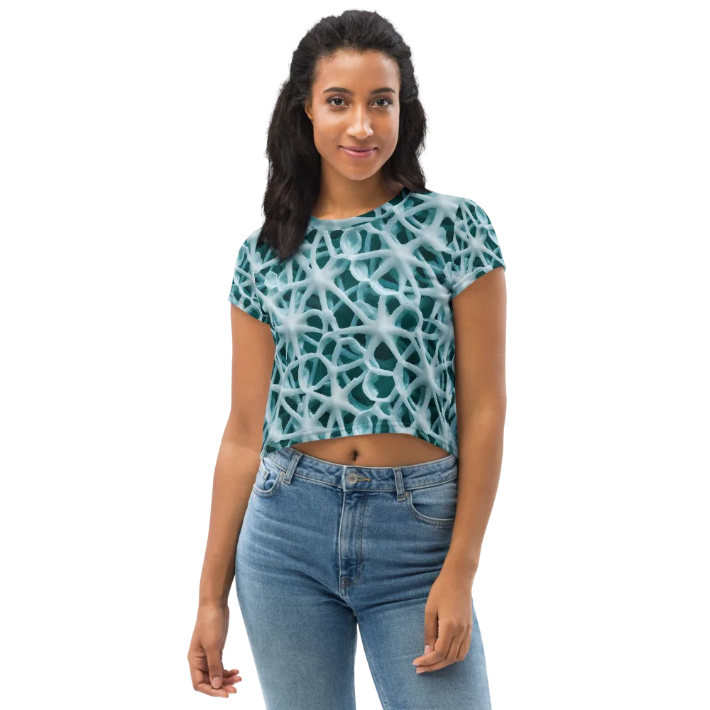 Arctic Coral on Crop Tee — Front