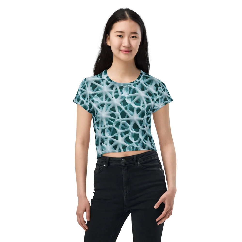 Arctic Coral on Crop Tee — Front