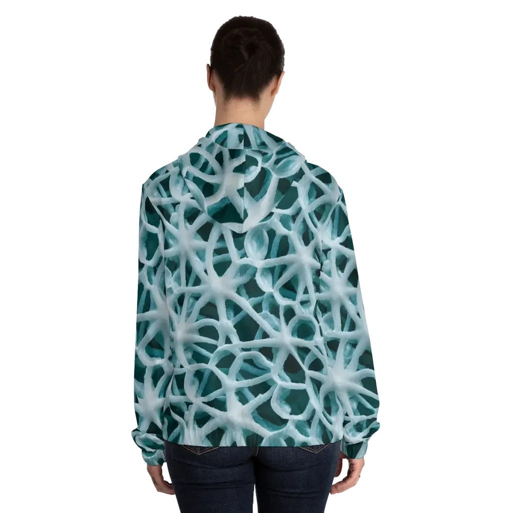 Arctic Coral on Women's Full-Zip Hoodie — Back On Person