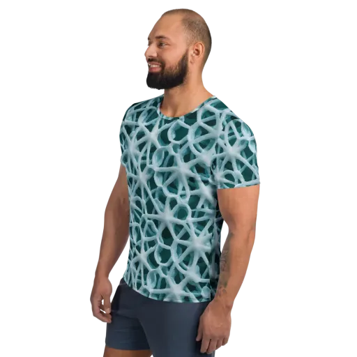 Arctic Coral on a Men's Athletic T-Shirt