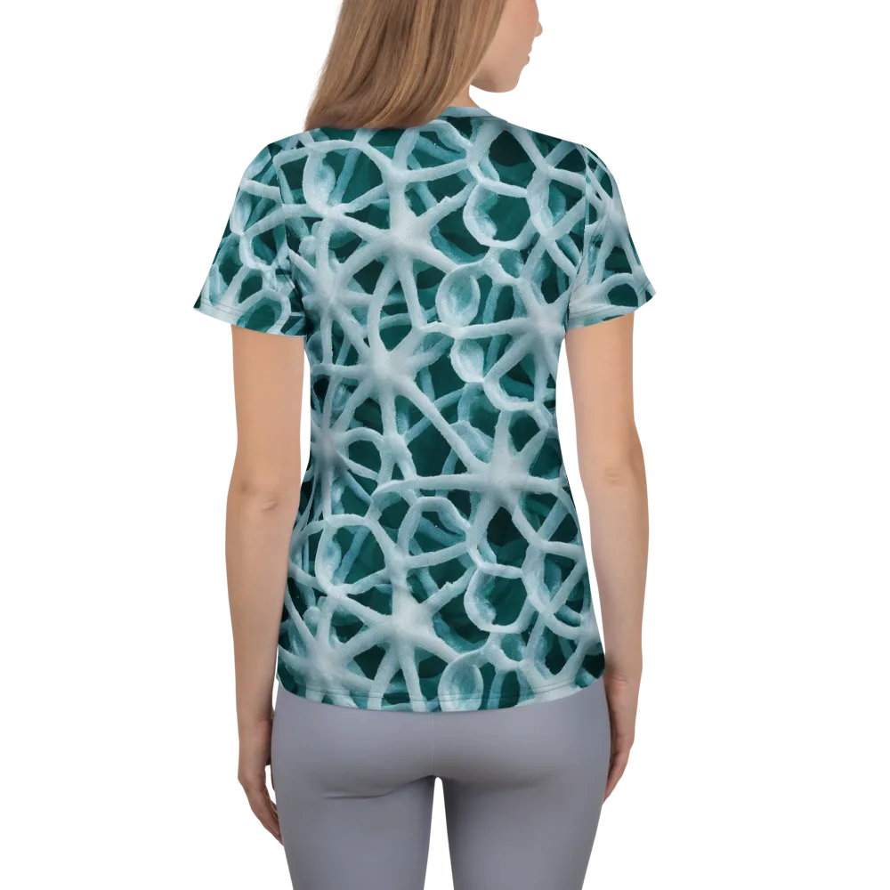 Arctic Coral on Women's Athletic T-Shirt — Back