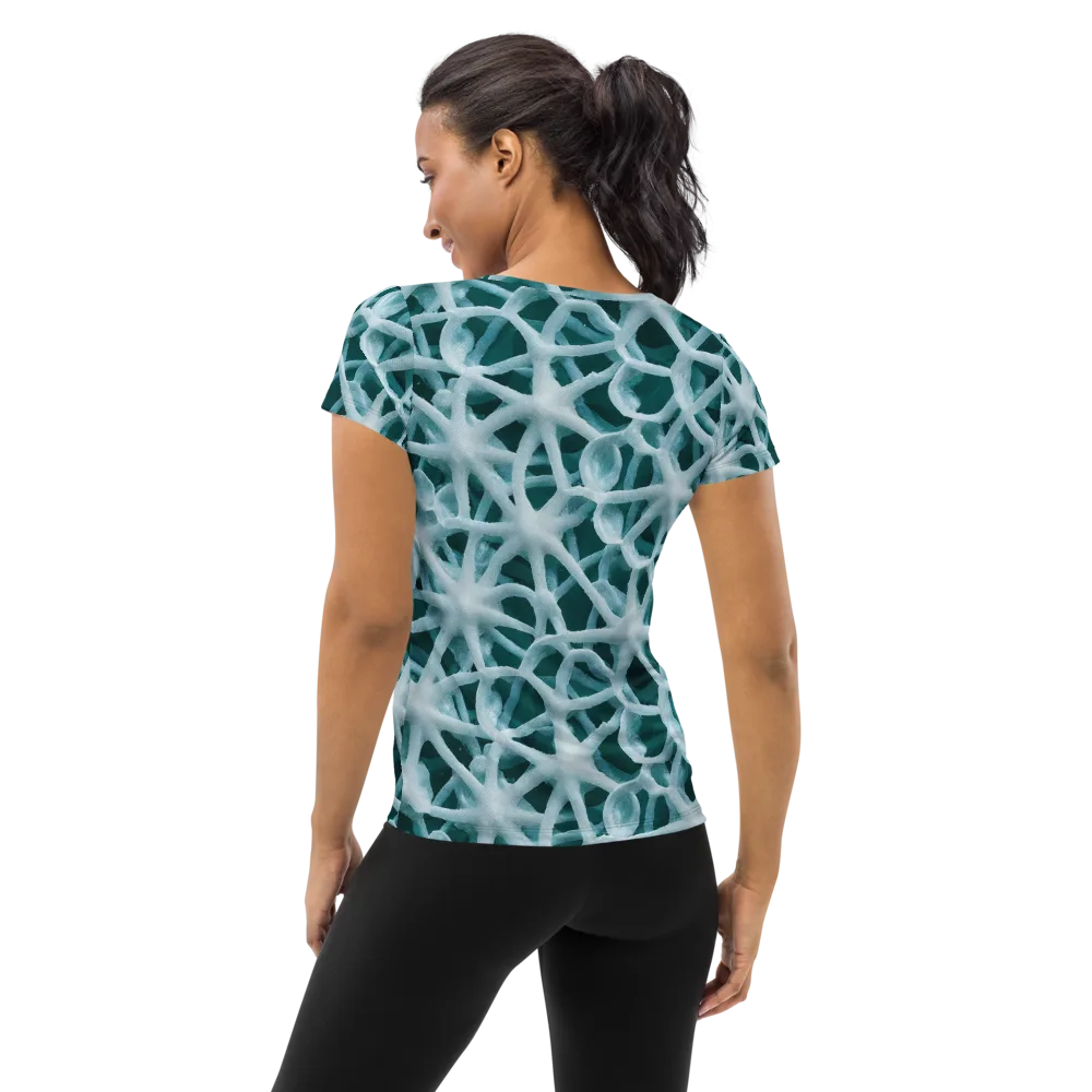 Arctic Coral on Women's Athletic T-Shirt — Back