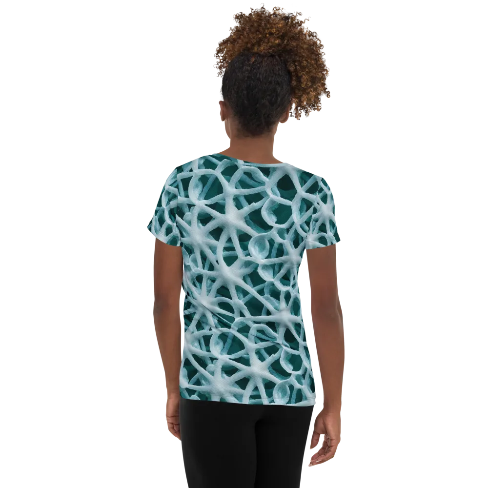 Arctic Coral on Women's Athletic T-Shirt — Back