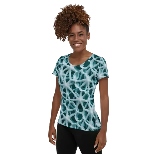 Arctic Coral on a Women's Athletic T-Shirt