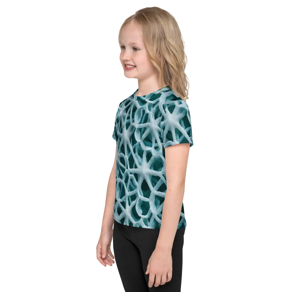 Arctic Coral on Kids Crew Neck T-Shirt — Left