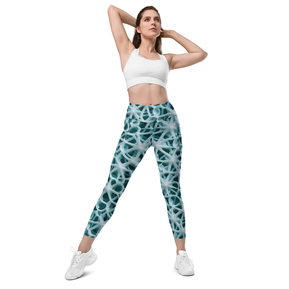 Arctic Coral on Leggings with Pockets — Front