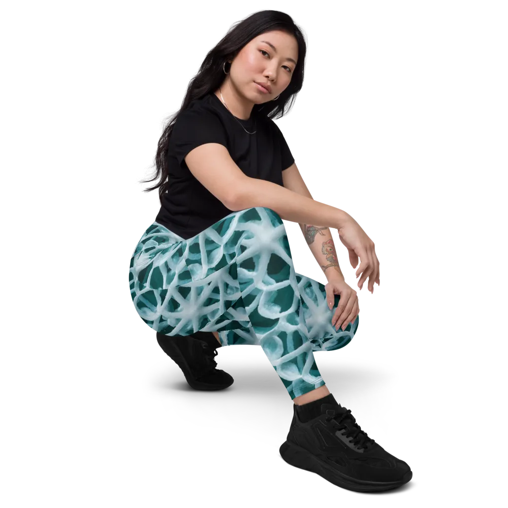 Arctic Coral on Leggings with Pockets — Right Front