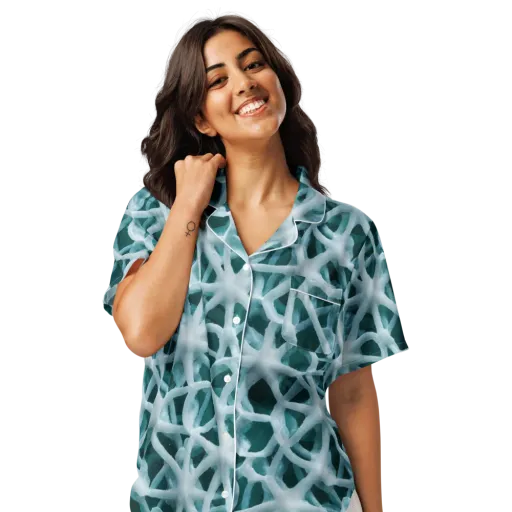Arctic Coral on a Women's Short Sleeve Pajama Top
