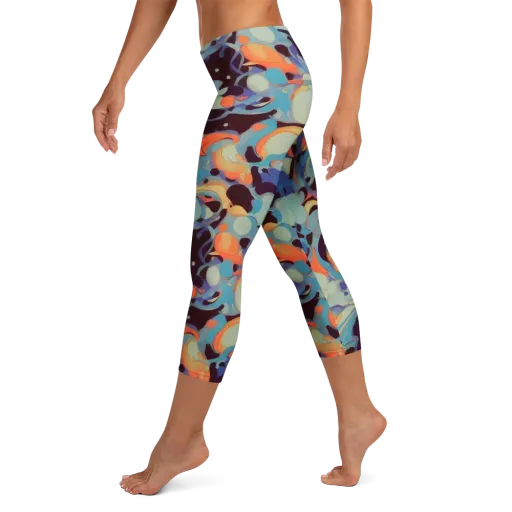 Coral Undertow on a Capri Leggings