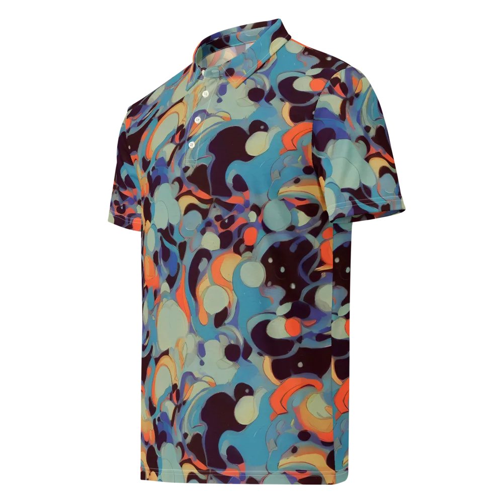 Coral Undertow on Men's Slim Fit Polo Shirt — Left Front