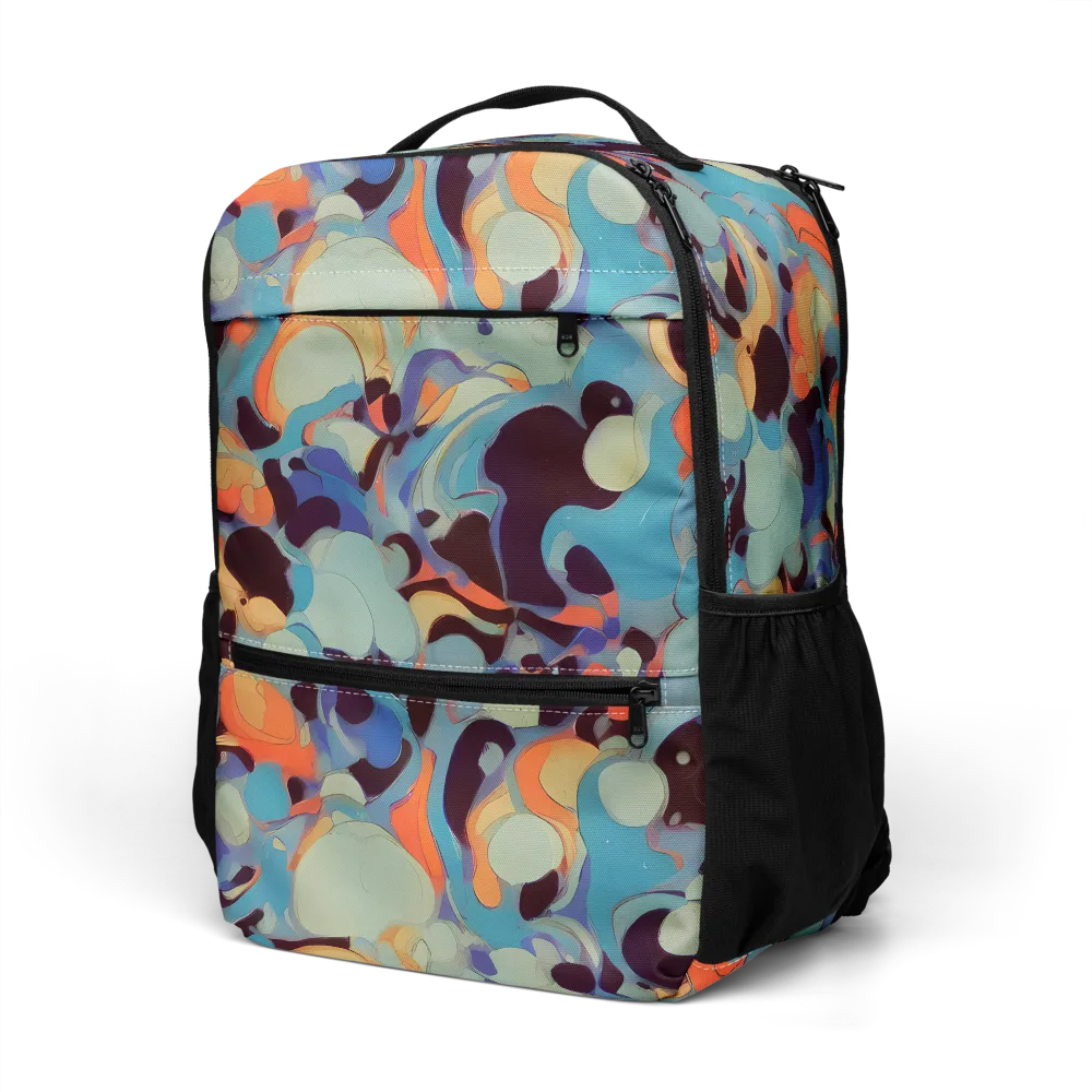 Coral Undertow on Utility Backpack — Left Front
