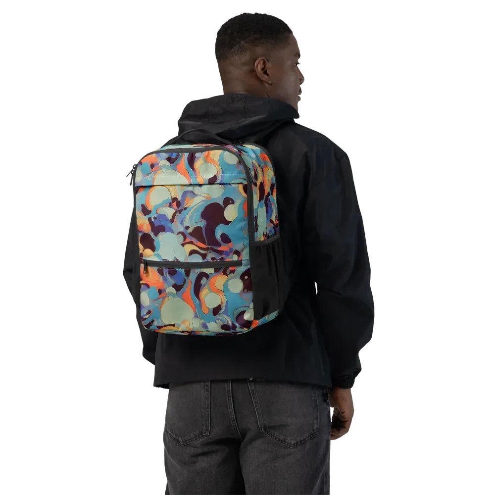 Coral Undertow on Utility Backpack — Back