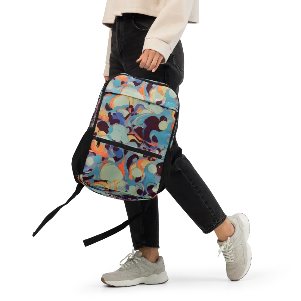 Coral Undertow on Utility Backpack — Front