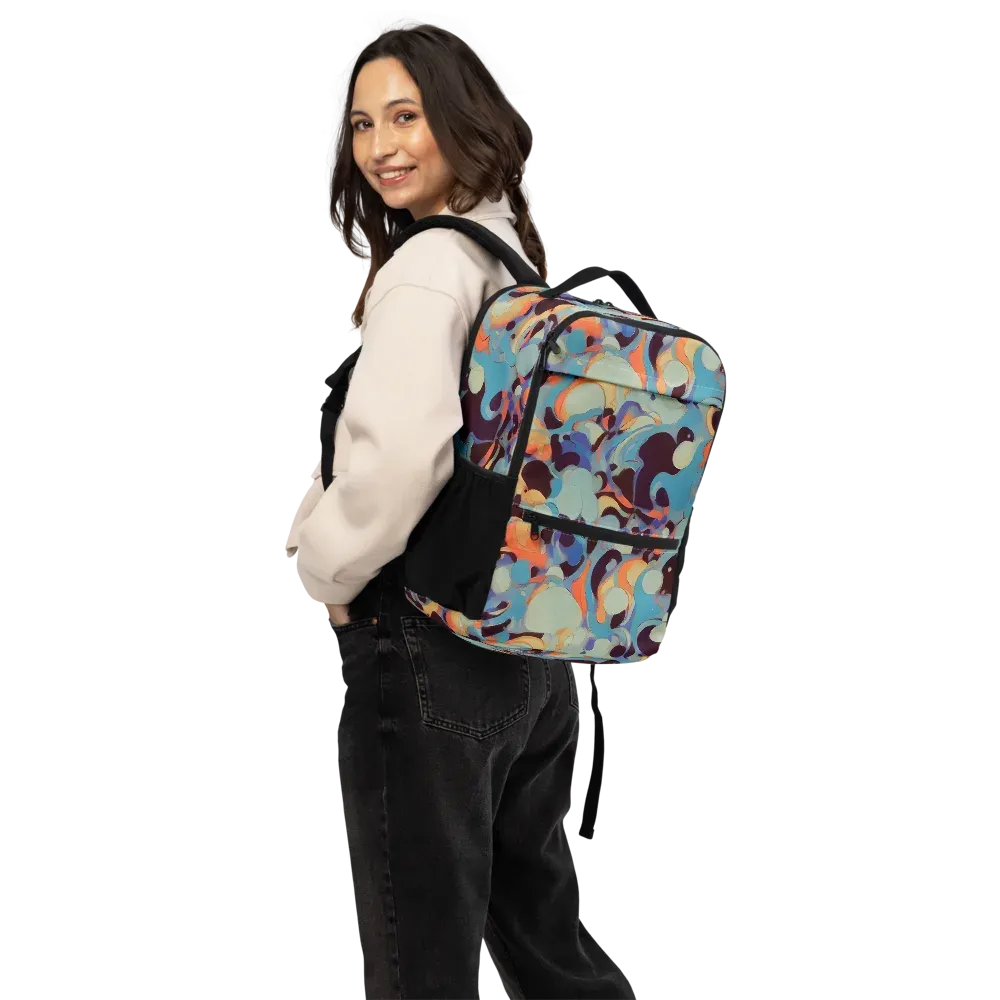 Coral Undertow on Utility Backpack — Back