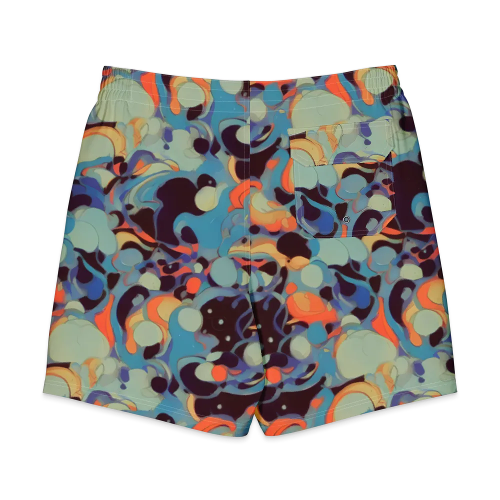 Coral Undertow on Men's Board Shorts — Back