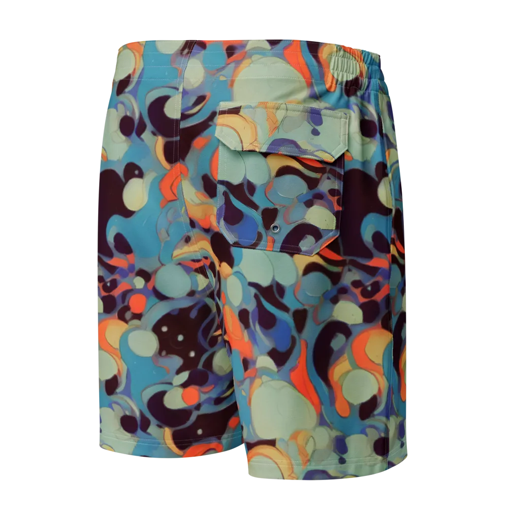 Coral Undertow on Men's Board Shorts — Back