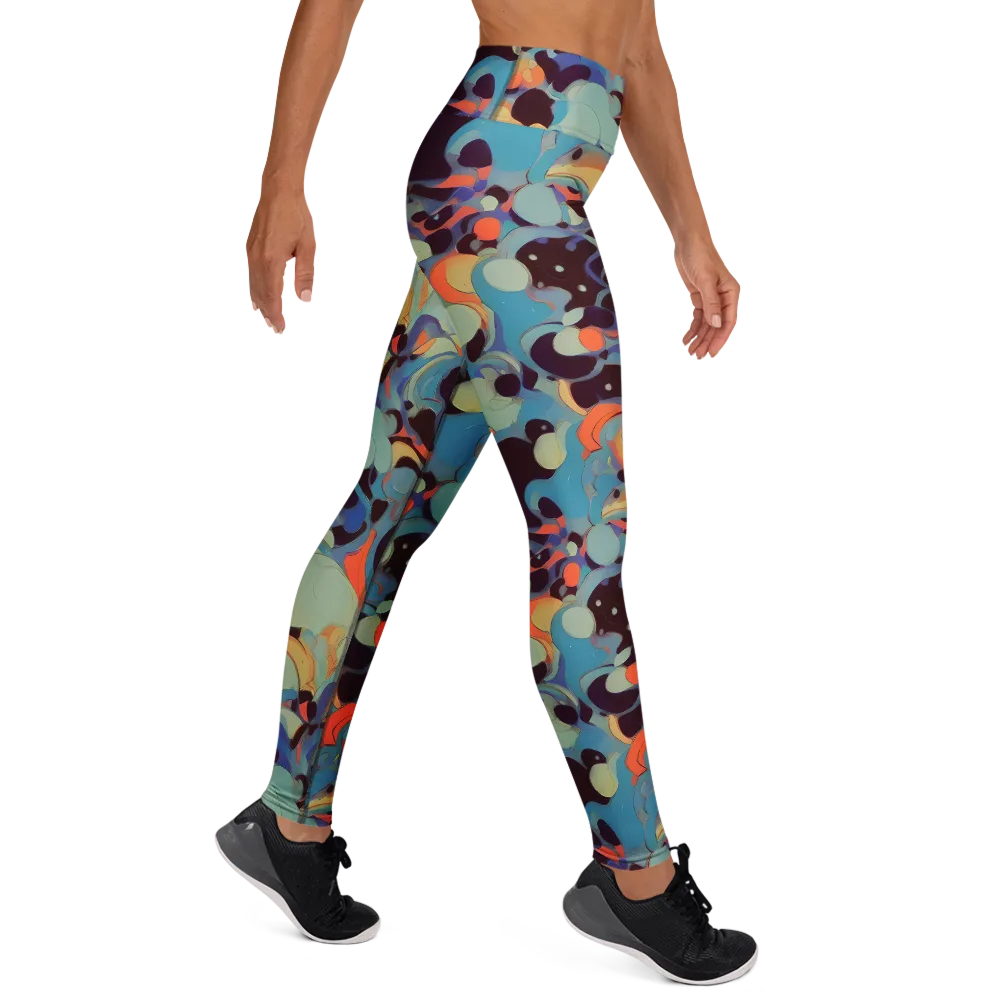 Coral Undertow on Yoga Leggings — Right