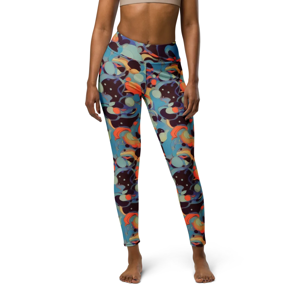 Coral Undertow on Yoga Leggings — Front