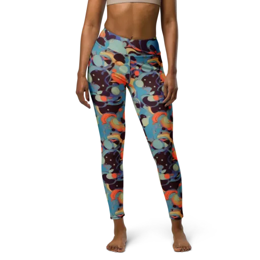 Coral Undertow on a Yoga Leggings