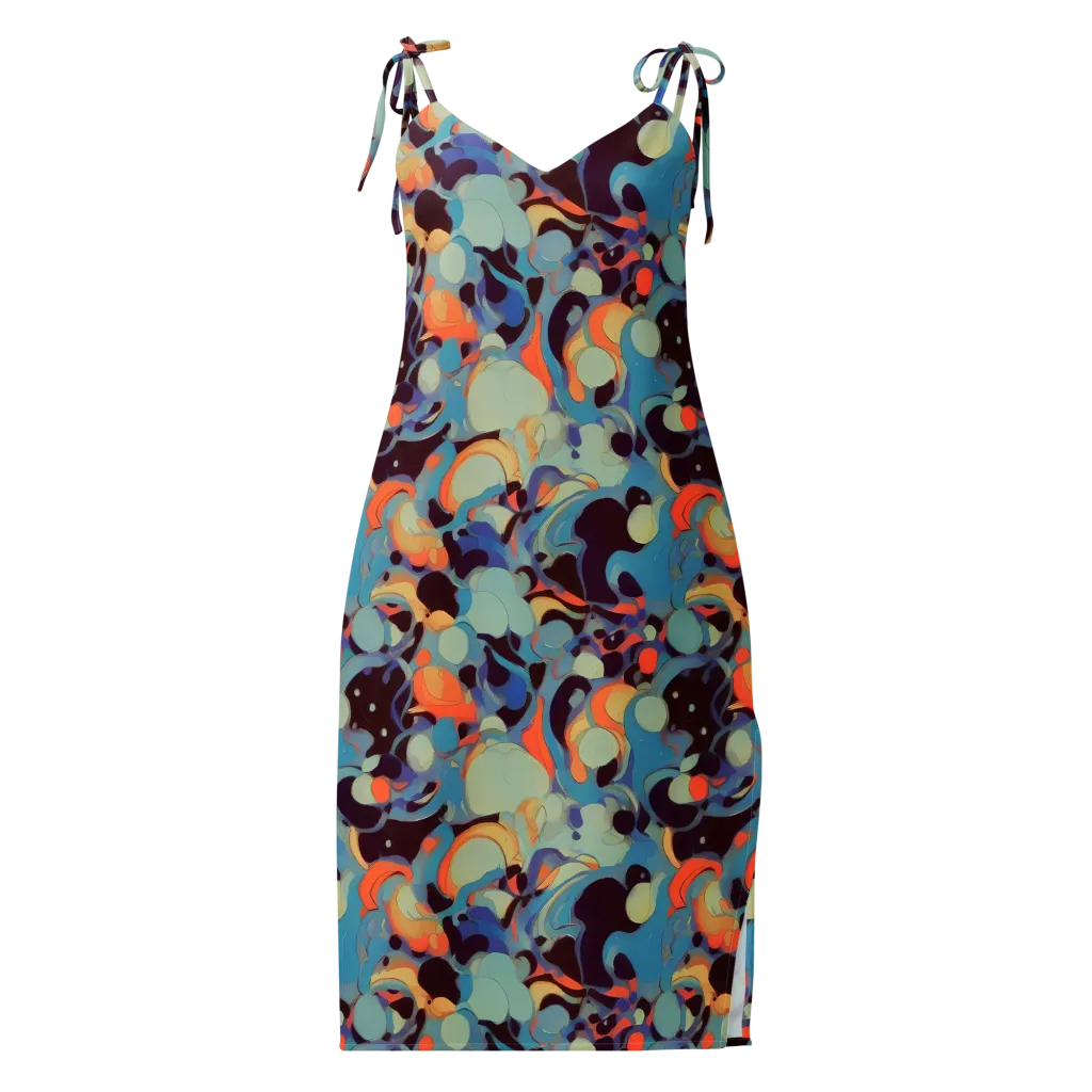 Coral Undertow on Slip Dress — Front