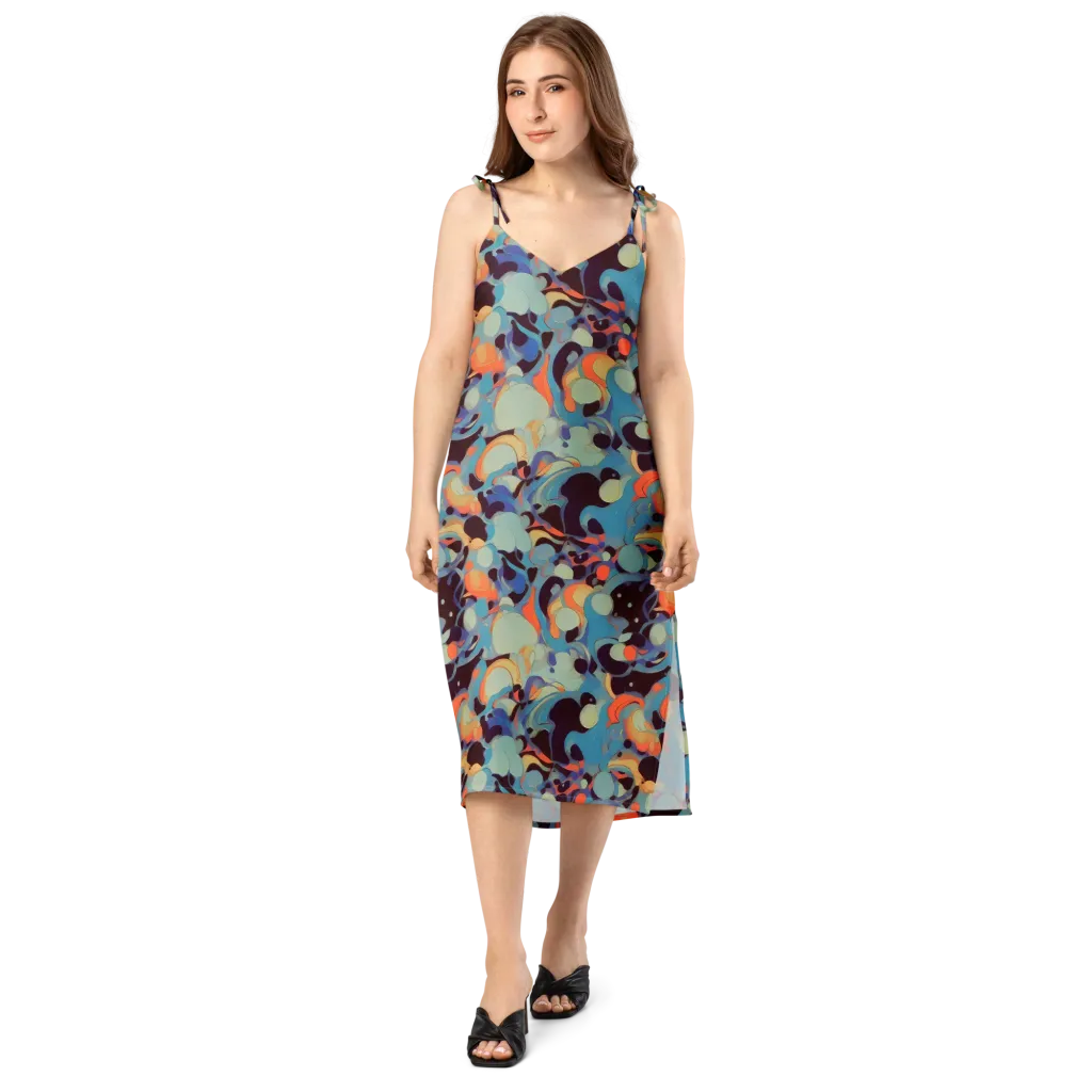 Coral Undertow on Slip Dress — Front