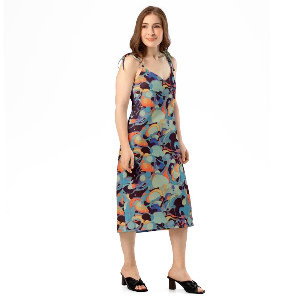 Coral Undertow on Slip Dress — Right Front
