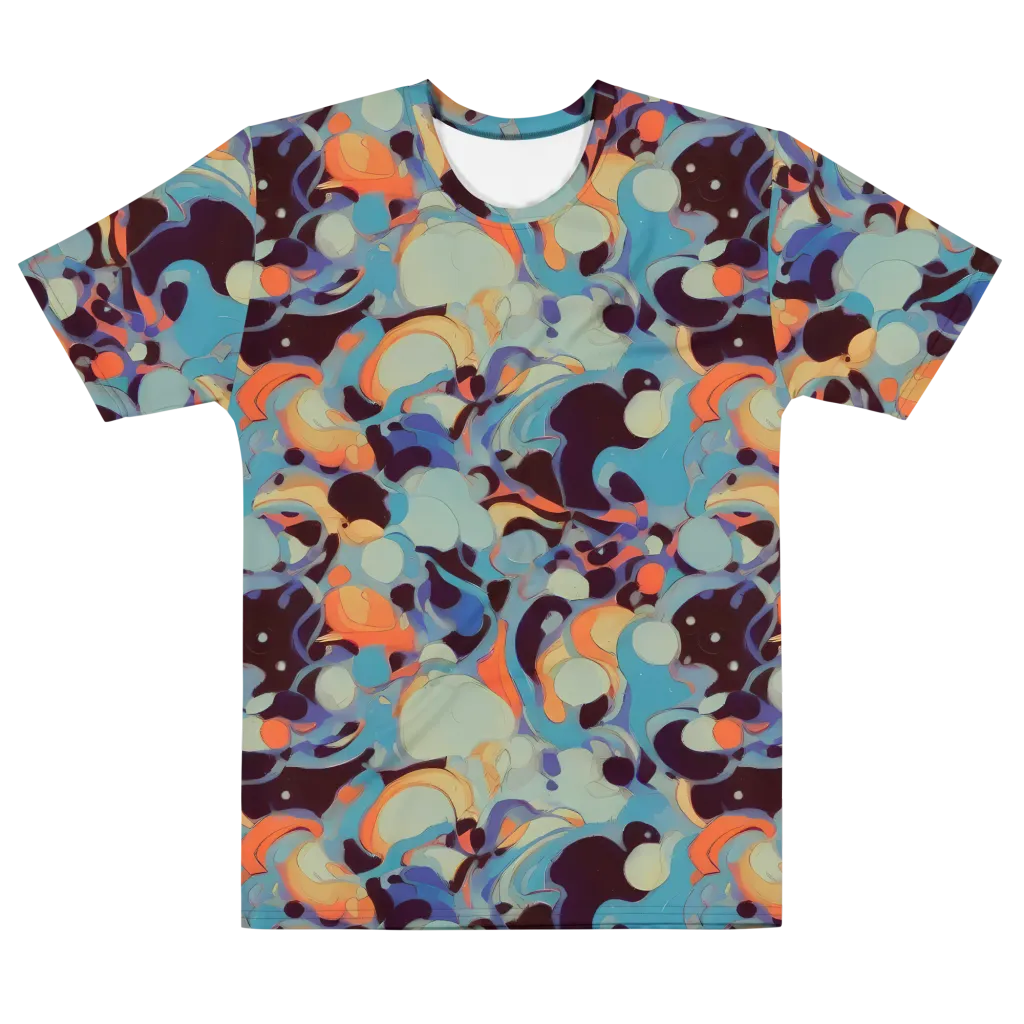 Coral Undertow on Men's Cotton Crew Neck T-Shirt — Front